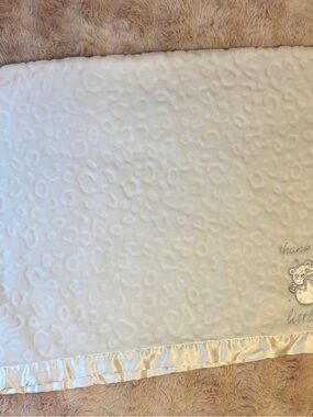 Baby Essentials Cream Plush Baby Blanket with Satin Edge
